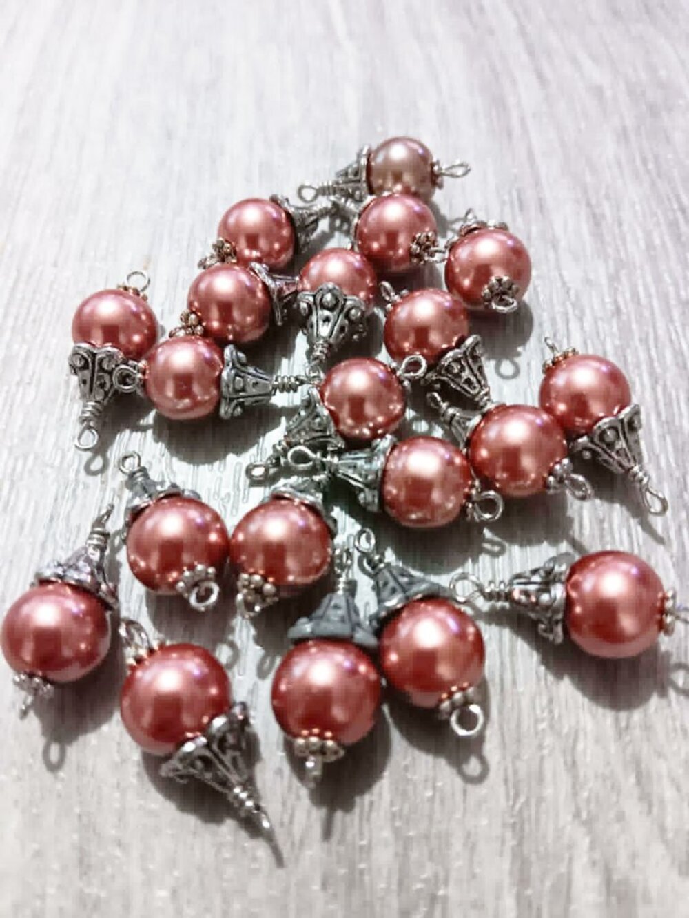 10mm Glass Pearl Bead Charms